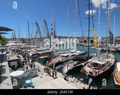 Images de Palma combiné International Boat Show 2017 et Palma Superyacht Show 2017 - Vieux port de Palma ( Moll Vell ), Palma de Majorque, Baleares. Banque D'Images