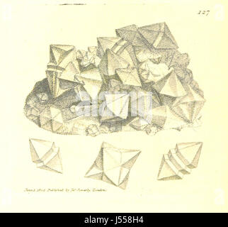 'British Mineralogy', de J. Sowerby, fournit un guide visuel complet de la minéralogie de la Grande-Bretagne. Le livre présente des illustrations détaillées en couleur visant à identifier les minéraux indigènes de la région et à faire progresser l'étude de la géologie britannique. Banque D'Images
