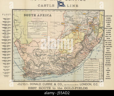 L'Afrique du Sud, et comment y arriver avec le Château Ligne. [Avec une carte.] Banque D'Images