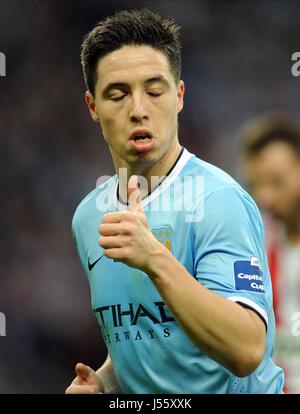 SAMIR NASRI Manchester City FC Manchester City FC STADE DE WEMBLEY Londres Angleterre 02 Mars 2014 Banque D'Images