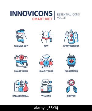 - Alimentation vecteur couleur moderne seule ligne icons set Illustration de Vecteur