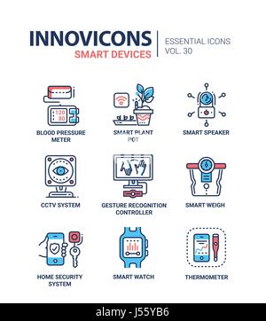 - Smart Device ligne vectorielle moderne icons set Illustration de Vecteur