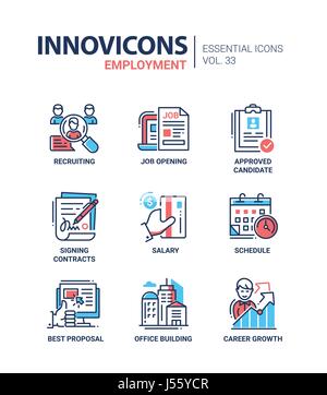 L'emploi moderne- ligne vectorielle icons set Illustration de Vecteur