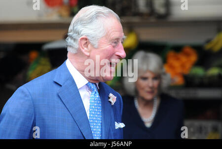 Oxford, UK. 16 mai, 2017. Le Prince Charles quitte Oxford marché couvert. Par : Denis Pic Crédit Kennedy/Alamy Live News Banque D'Images