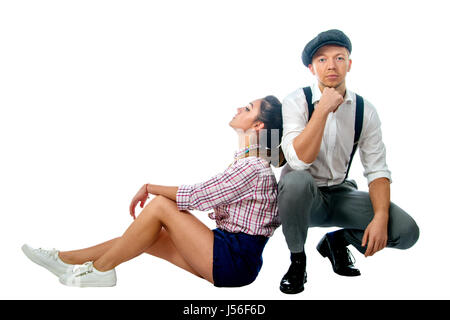 Image d'un jeune homme dans un chapeau et en short femme Banque D'Images