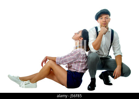 Image d'un jeune homme dans un chapeau et en short femme Banque D'Images