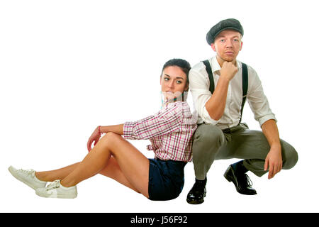 Image d'un jeune homme dans un chapeau et en short femme Banque D'Images