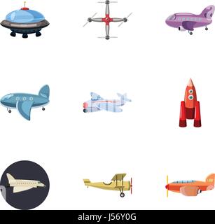 Air transport icons set, cartoon style Illustration de Vecteur