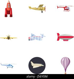 Appareil volant icons set, cartoon style Illustration de Vecteur