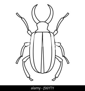 Lucanus cervus ponderosa, icône de style contour Illustration de Vecteur