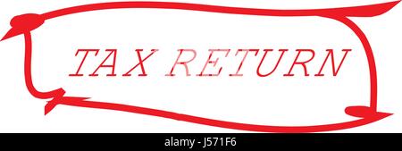 Timbre rouge de retour d'impôt Illustration de Vecteur