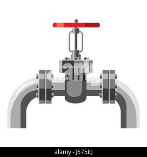 Tuyau d'huile avec des valves, l'icône de style cartoon Illustration de Vecteur