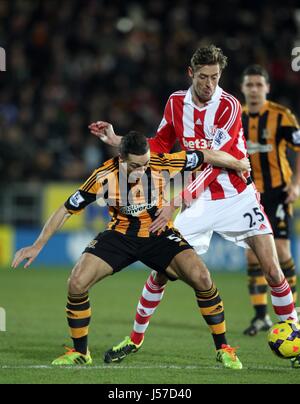 JAMES CHESTER & PETER CROUCH HULL CITY V STOKE CITY Stade KC HULL Angleterre 14 Décembre 2013 Banque D'Images