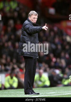 DAVID MOYES MANCHESTER UNITED V SWANSEA CI OLD TRAFFORD MANCHESTER EN ANGLETERRE 11 Janvier 2014 Banque D'Images