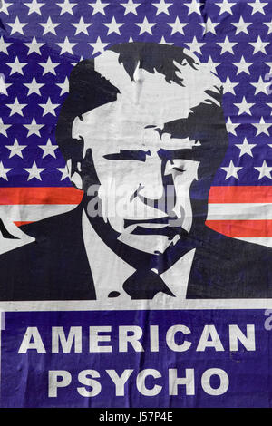 American Psycho, poster de Donald Trump Banque D'Images