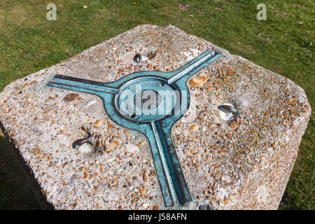 La station de triangulation de l'Ordnance Survey, beacon Firle, East Sussex, UK Banque D'Images