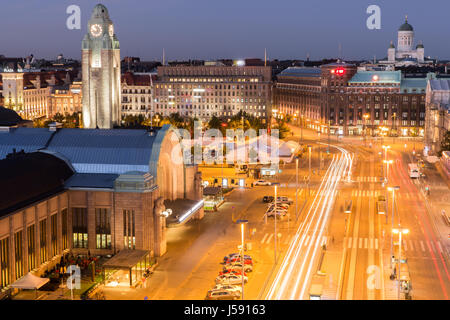 Vue aérienne du centre de Helsinki Banque D'Images