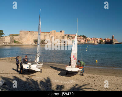 Voir f Collioure, côte de Cantabia, France Banque D'Images