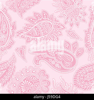 Motif paisley rose transparent Banque D'Images