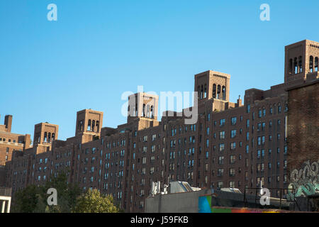 Le jardin terrasse London West 23rd St à partir de la ligne élevée fonctionnant entre Chelsea et le Meatpacking District Manhattan New York USA Banque D'Images