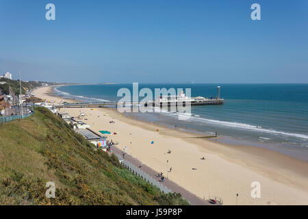 Plage de l'Ouest et de la jetée de Bournemouth, Bournemouth, Dorset, England, United Kingdom Banque D'Images