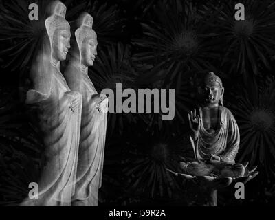 Sculpture Bouddha/佛 像/佛像 et Avalokitasvara/觀世音 觀音 sculpture Bodhisattva/觀自在 觀音菩薩/菩薩/觀自在菩薩 觀世音菩薩 ///像 Banque D'Images