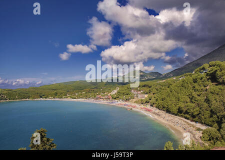 La plage de Valtos, Parga, côte Ionienne, en Epire, région, Grèce Banque D'Images