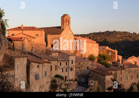 La France, l'Hérault, Minerve, étiqueté Les Plus Beaux Villages de France (le plus beau village de France) soir Banque D'Images