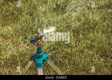 Sur trépied sprinkleur de cour, l'espace de travail de copie Banque D'Images