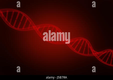 Image 3D de l'ADN contre l'arrière-plan rouge avec vignette Banque D'Images