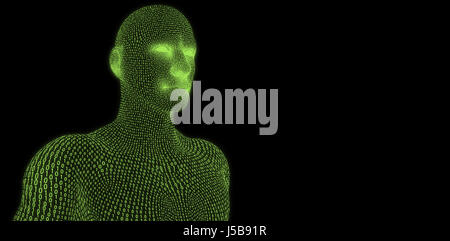 3d générés numériquement l'homme contre l'arrière-plan noir Banque D'Images
