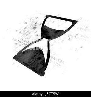 Concept : le temps sur Hourglass Digital background Banque D'Images