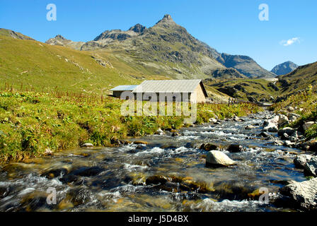 Agriculture agriculture bucolique stream Solitude Solitude agriculteur ferme la paix Banque D'Images