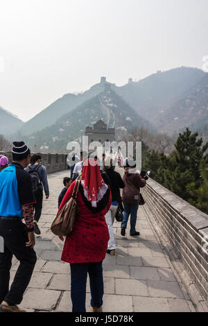 BEIJING, CHINE- vers Mars 2014 :-La Grande muraille s'étend sur plus de 4000km qui sépare la Chine de la Mongolie. Banque D'Images