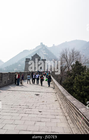 BEIJING, CHINE- vers Mars 2014 :-La Grande muraille s'étend sur plus de 4000km qui sépare la Chine de la Mongolie. Banque D'Images