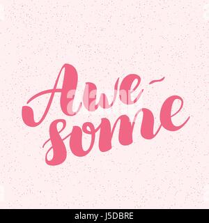 Awesome part written word lettrage lettres noires isolé sur blanc. Vector illustration Illustration de Vecteur