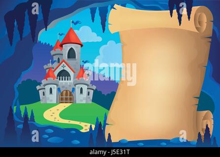 En parchemin grotte conte image 1 - eps10 vector illustration. Illustration de Vecteur