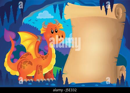 En parchemin grotte conte image 4 - eps10 vector illustration. Illustration de Vecteur