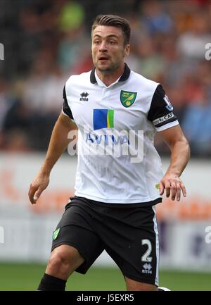 RUSSELL MARTIN Norwich City FC Norwich City FC HULL KC Stadium ANGLETERRE 24 Août 2013 Banque D'Images