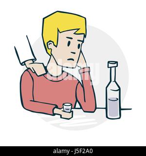 L'homme boit de l'alcool Illustration de Vecteur