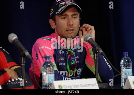 Diego Ulissi de l'Italie pour l'équipe Lampre Merida à la conférence de presse après la course pour la 7ème Grand Prix cycliste de Montréal 2016 . Dimanche 11 Septembre, 2016 Banque D'Images