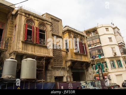 De vieux bâtiments traditionnels à Mar Mikhael, gouvernorat de Beyrouth, Beyrouth, Liban Banque D'Images