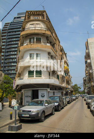 De vieux bâtiments traditionnels à Mar Mikhael, gouvernorat de Beyrouth, Beyrouth, Liban Banque D'Images