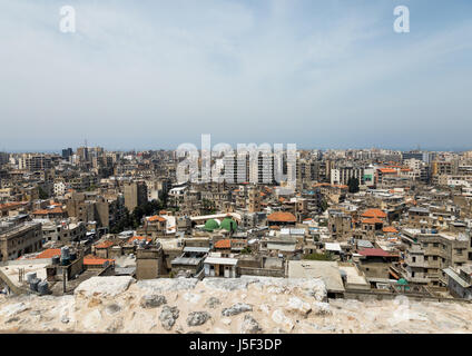 Cityscape vu de la citadelle de Raymond de Saint Gilles, le gouvernorat du Nord, Tripoli, Liban Banque D'Images