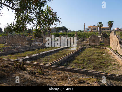 Nécropole d'el Bass site archéologique, le gouvernorat du Sud, tire, Liban Banque D'Images