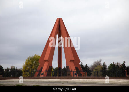L'Éternité Memorial à Chisinau. Le jour brumeux. Banque D'Images