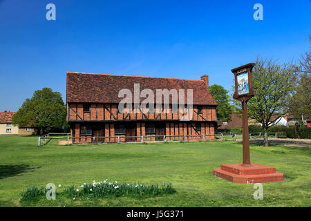 Printemps, le Moot Hall ; Elstow village ; John Bunyans berceau ; Bedfordshire, Angleterre, RU Banque D'Images