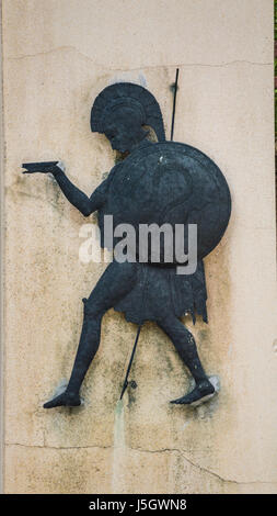 La forme noire statue d'un soldat grec - romain ancien Banque D'Images