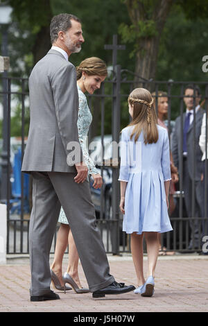 Madrid, Espagne. 17 mai, 2017. laissez Asunción de Nuestra Señora église après la Première Communion de Princess Sofia le 17 mai 2017 à Aravaca près de Madrid. Credit : ZUMA Press, Inc./Alamy Live News Banque D'Images