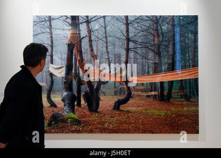 Londres, Royaume-Uni. 17 mai 2017. Un visiteur consulte 'Pipo', 2004, par Riitta Päiväläinen. Aperçu de Londres Photo 2017 à Somerset House. Maintenant à sa troisième édition, l'événement met en valeur le meilleur de la photographie contemporaine de 89 galeries de 16 pays différents pour les collectionneurs et amateurs. Le spectacle s'ouvre 18 au 21 mai 2017. Crédit : Stephen Chung / Alamy Live News Banque D'Images